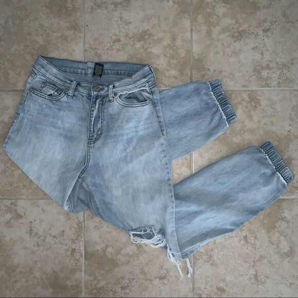 REWASH Distressed/Destroyed Jogger-Style Denim Jeans Size 5/27  - Picture 7 of 7